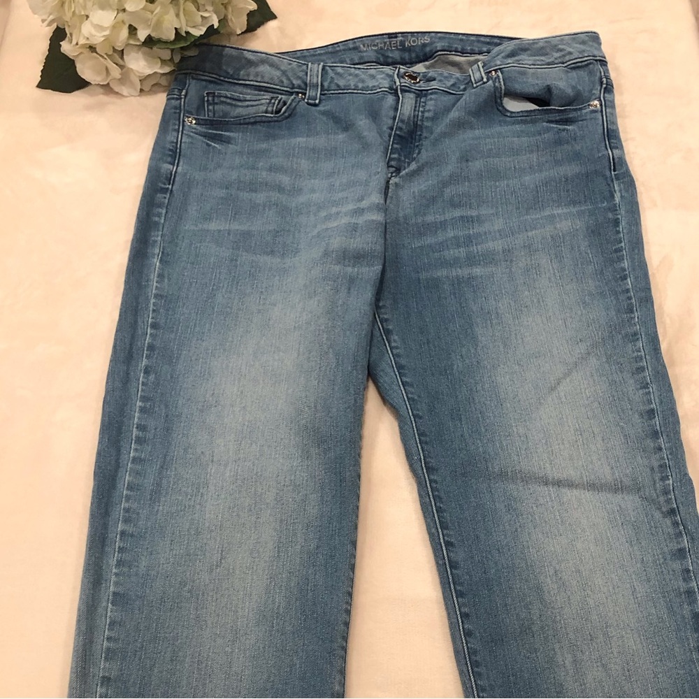 Michael Kors Light Blue Denim with Light Distressing, Size 8